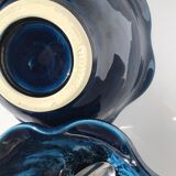 3 Vallauris Cups deep blue wavy edge