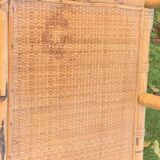 Vintage 3-tier bamboo and rattan shelf
