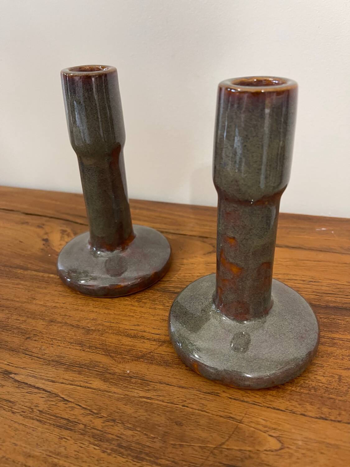 Pair of porcelain candlesticks