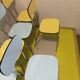 6 vintage formica blue yellow kitchen chairs