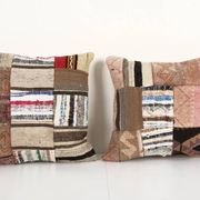 Lot de 2 housses de coussin kilim vintage 46x46 cm