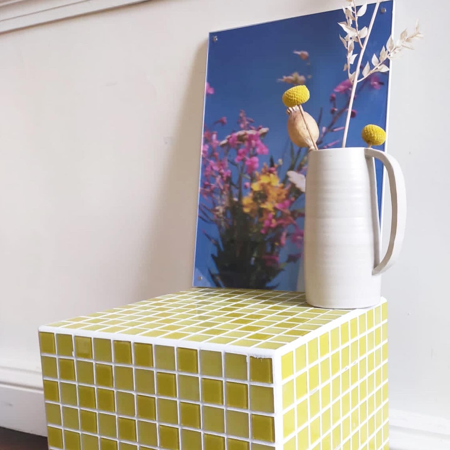 Table d'appoint carreaux mosaïque verre