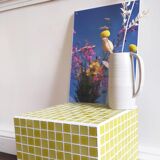 Glass mosaic tile side table