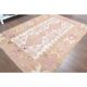 Vintage Turkish Oushak handmade cotton pink wool kilim area rug 120x165