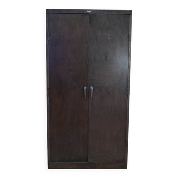 1960s metal industrial wardrobe with 2 doors