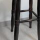 Old turned wooden bistro stool – dark brown patina