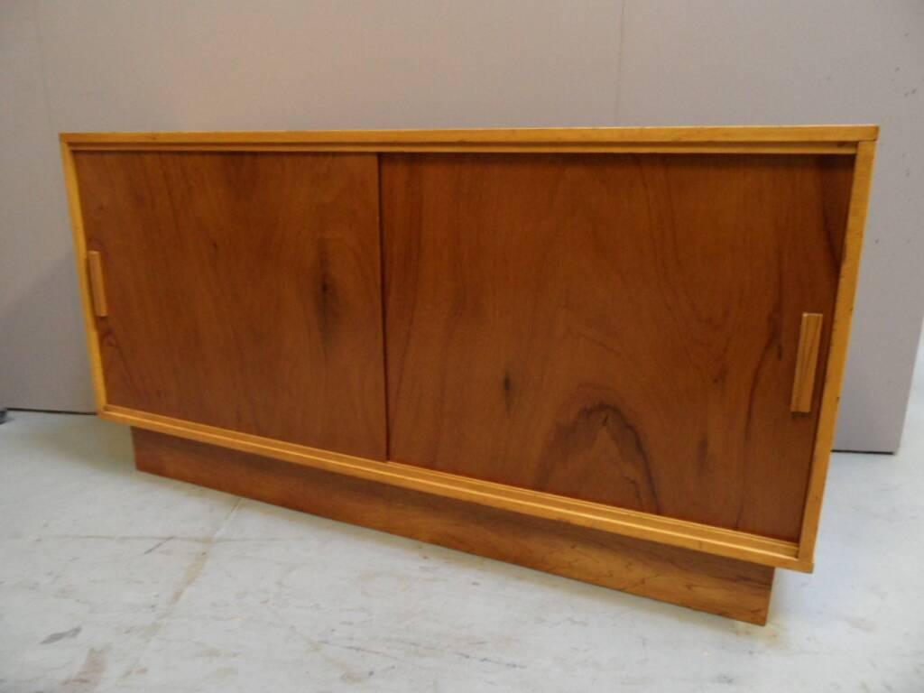 Mid Century vintage filing cabinet with sliding doors 1960's
