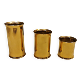 3 beautiful candle holders in 24 carat gold plating.  From Danish Altecco.