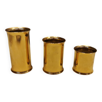3 beautiful candle holders in 24 carat gold plating.  From Danish Altecco.