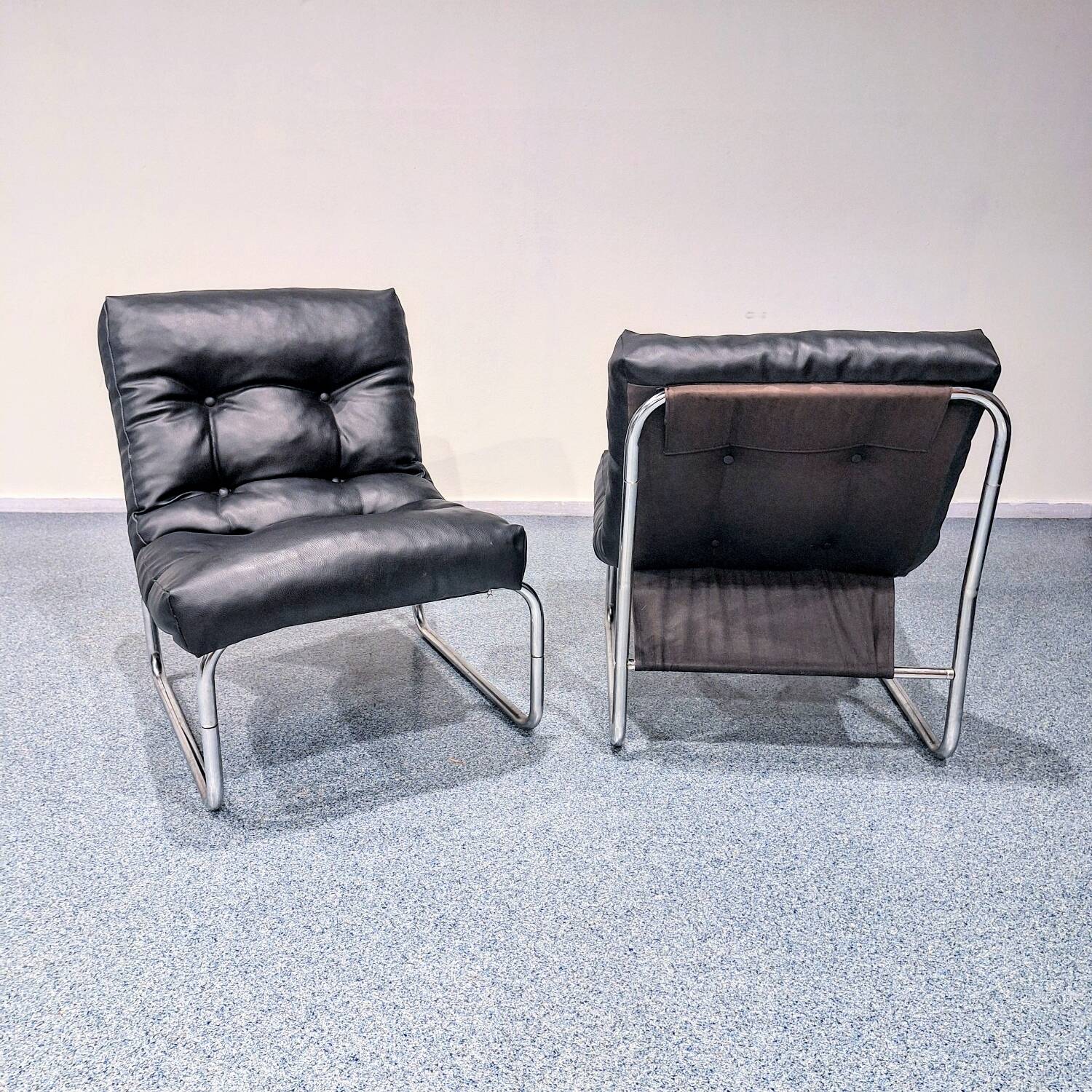 A pair of 1980s Pixi armchairs designed by Gillis Lundgren for