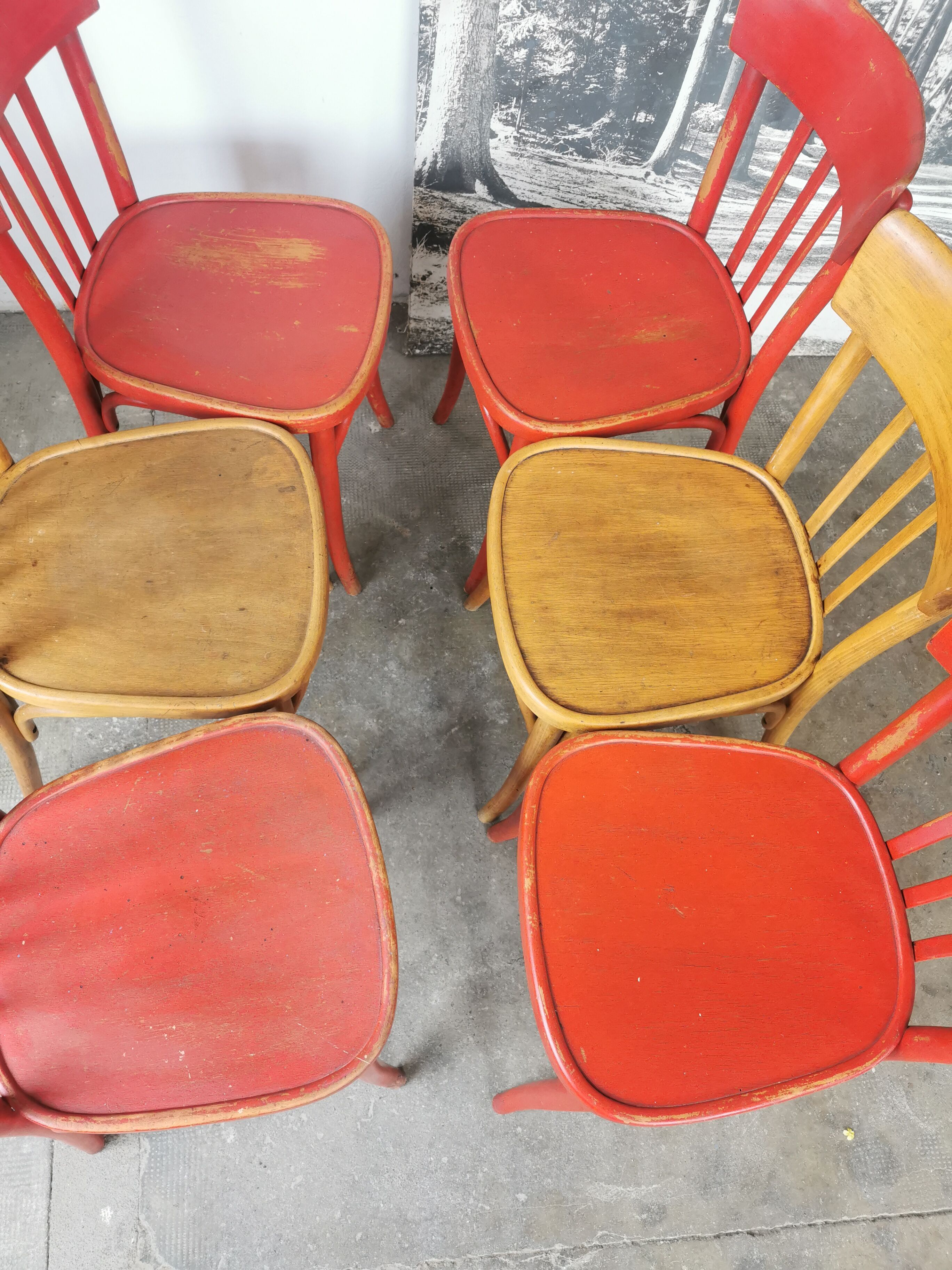 Set of 6 vintage bistro chairs