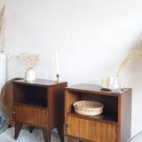 Pair of compass foot bedside tables