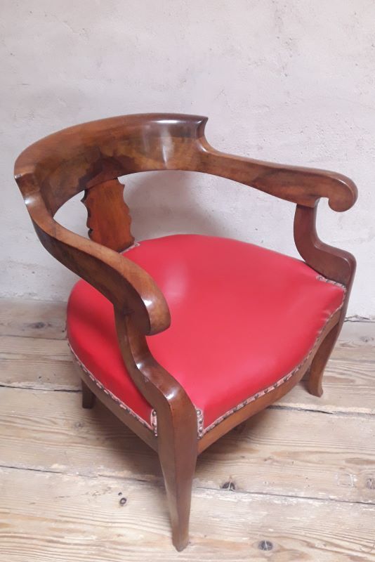 19th century solid walnut office chair
