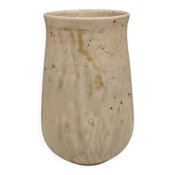 Small vase in beautiful beige glaze. Denmark 1970-80s