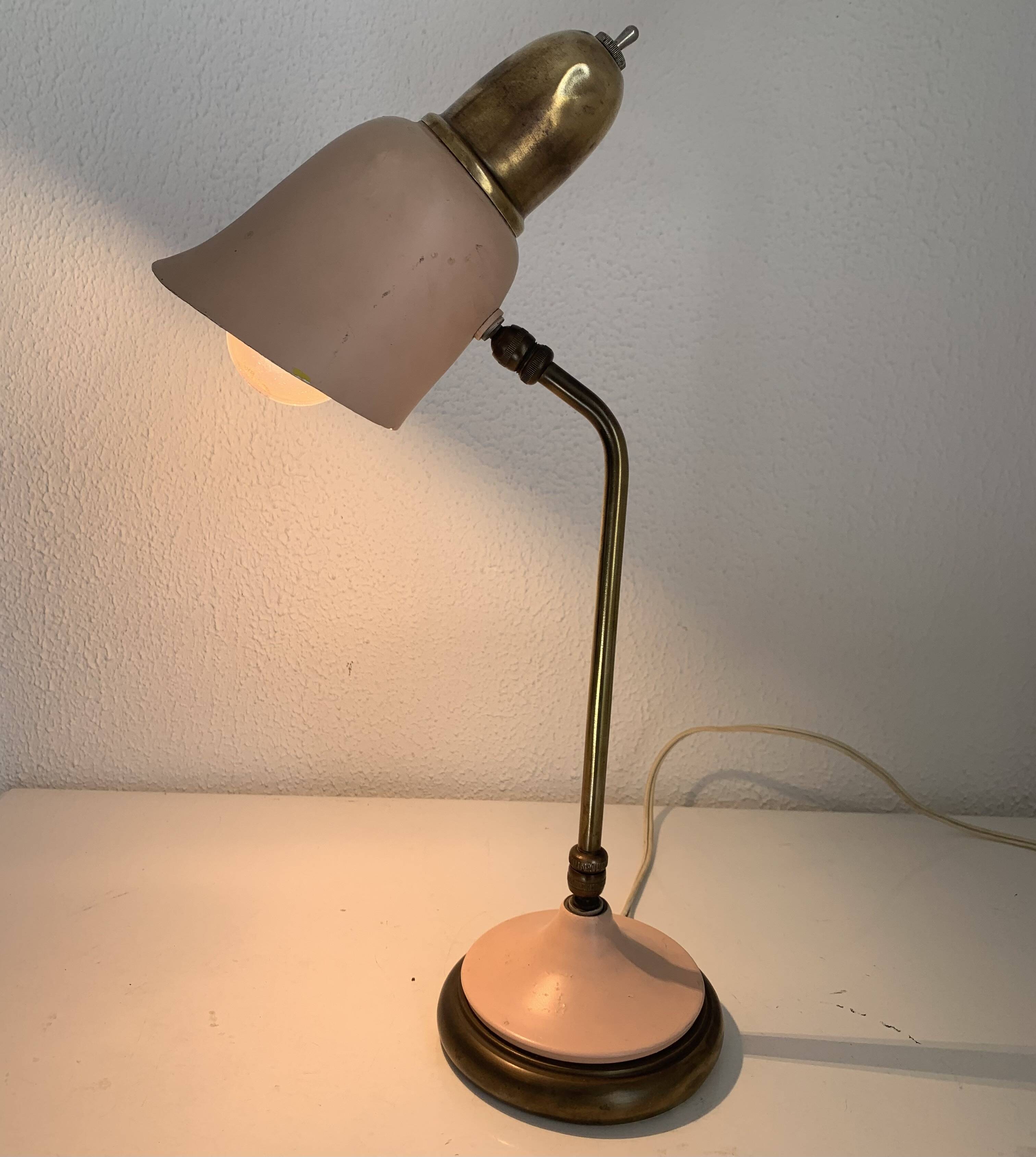 Lampe style cocotte rose et dorée, 1950
