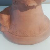 Girl bust signed Bastet in terracotta