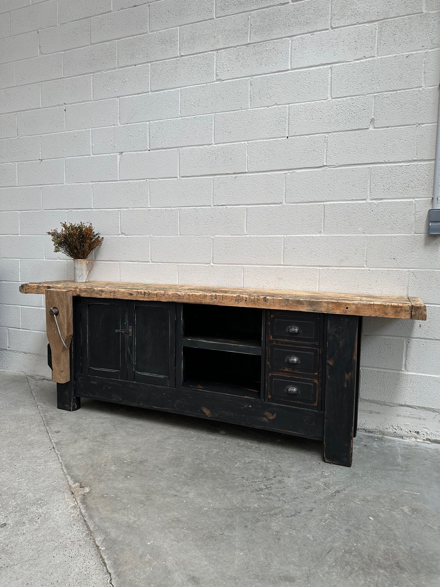 Patinated workbench
