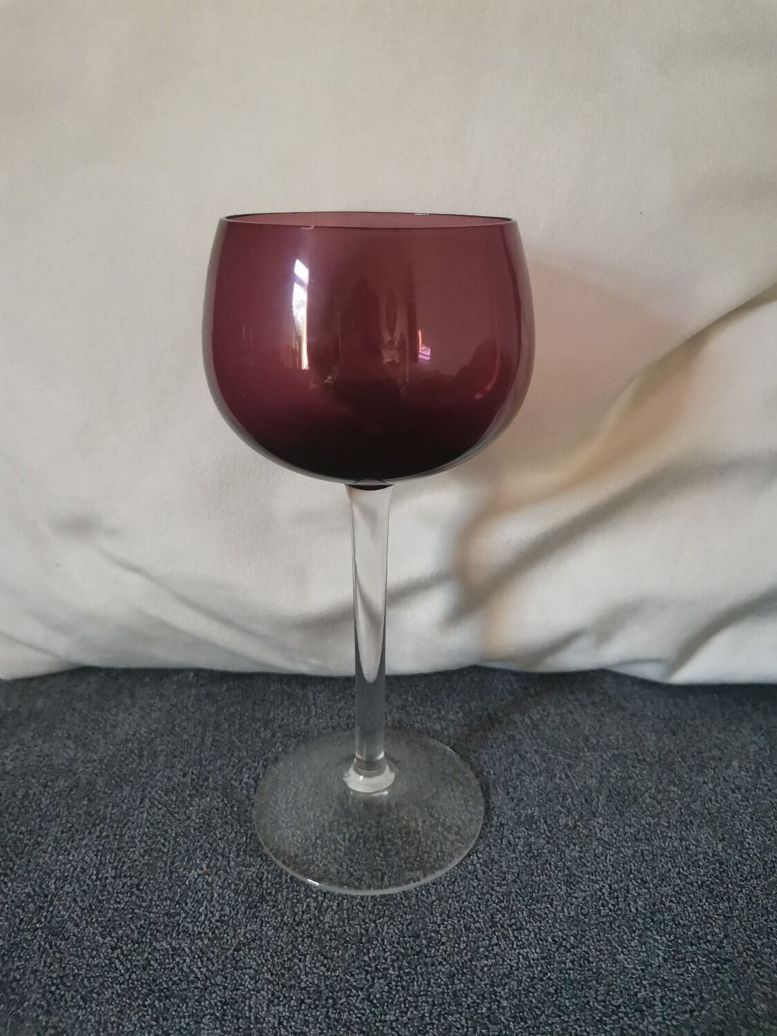 Multicolored stemmed glass assembly