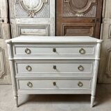 Louis XVI style chest of drawers painted white