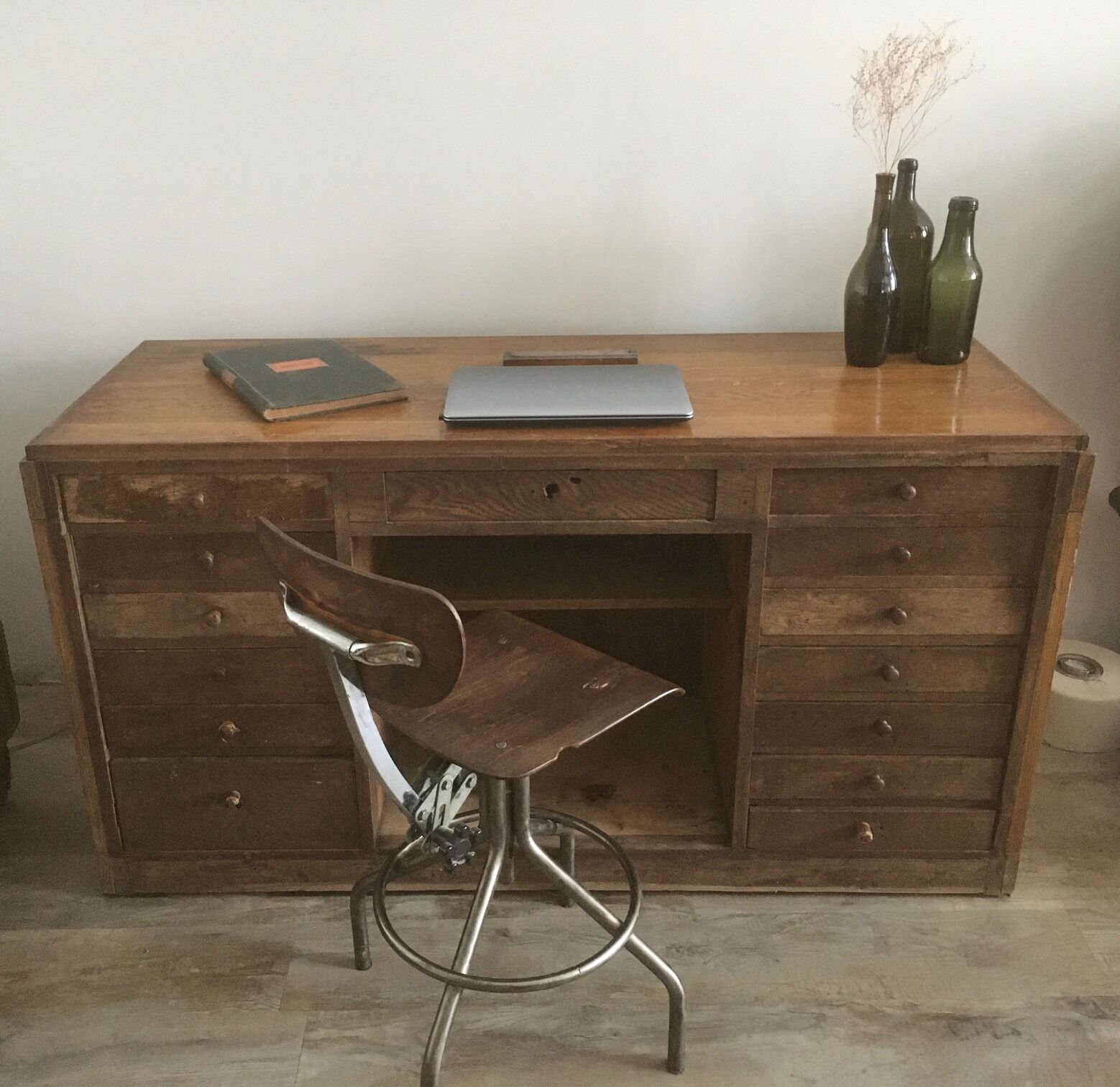 Wooden workshop counter