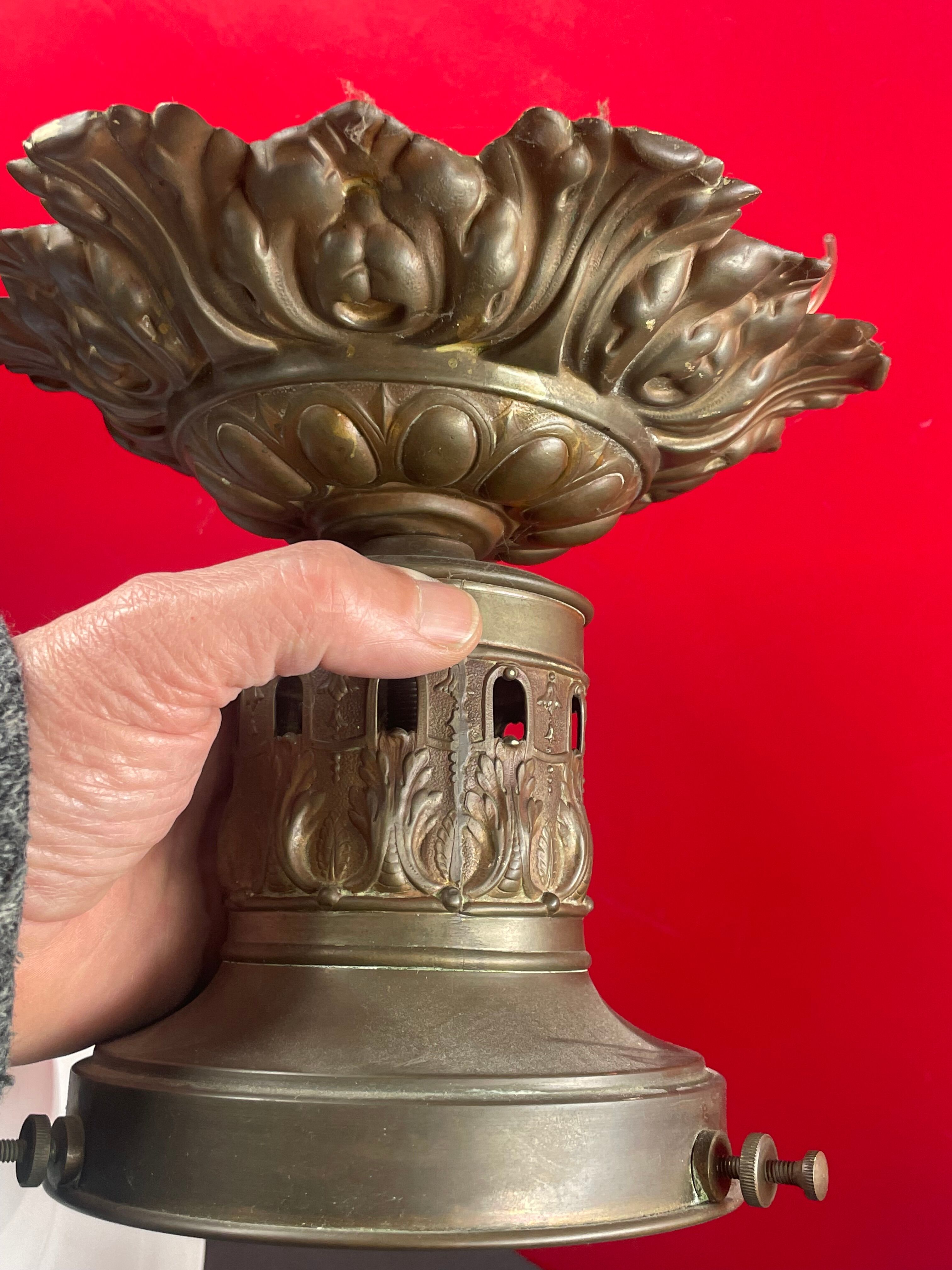 Chandelier Old Art Deco Ceiling Lamp Vintage Lamp Opaline circa 1930