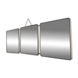 Vintage 1950s triptych barber brick hairdresser mirror - 30 x 76 cm