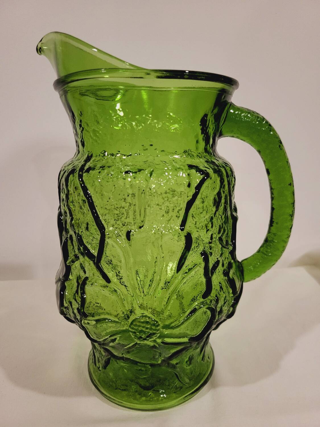 Marguerite embossed glass carafe