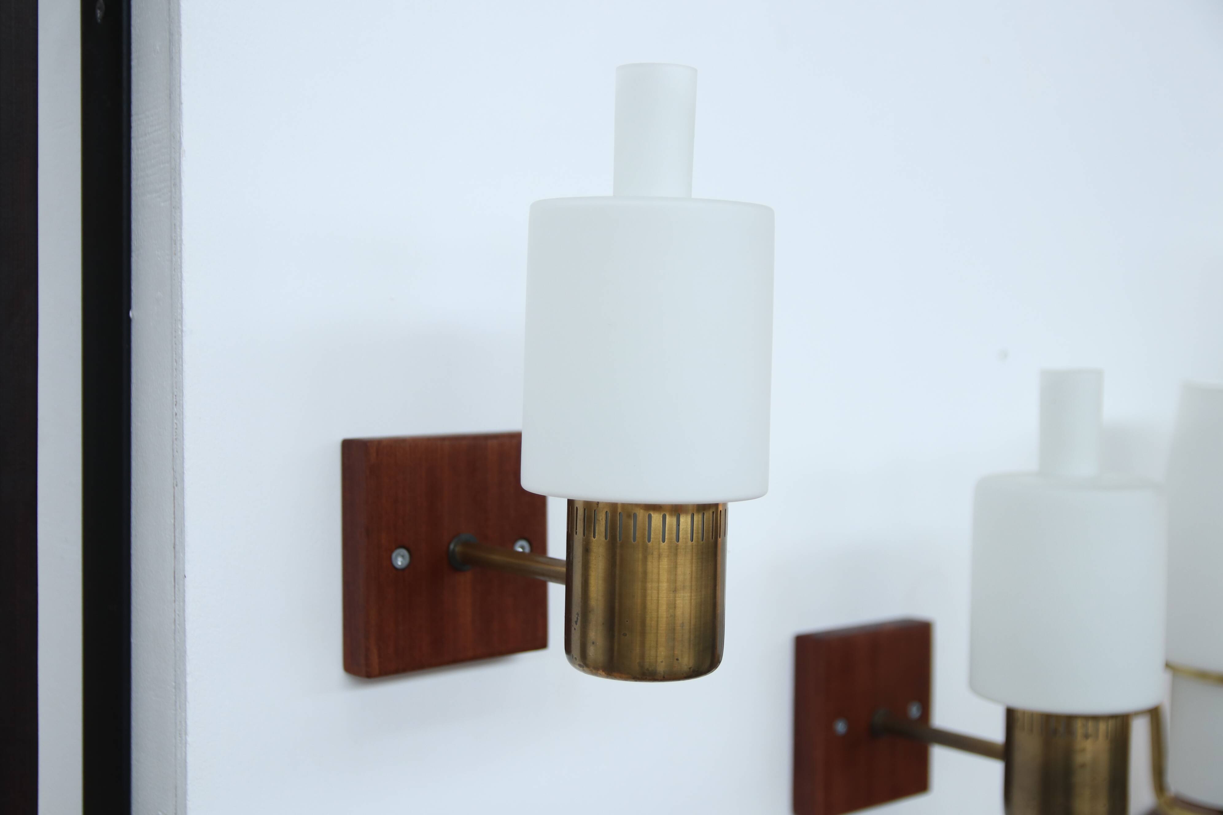 Set of two Jo Hammerborg Nordlys wall lamps, Danish design 1962