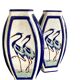 Pair of flat ceramic vases, KERALOUVE LA LOUVIERE