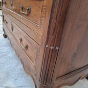 Louis XV style commode in solid walnut, 19th century rustic.