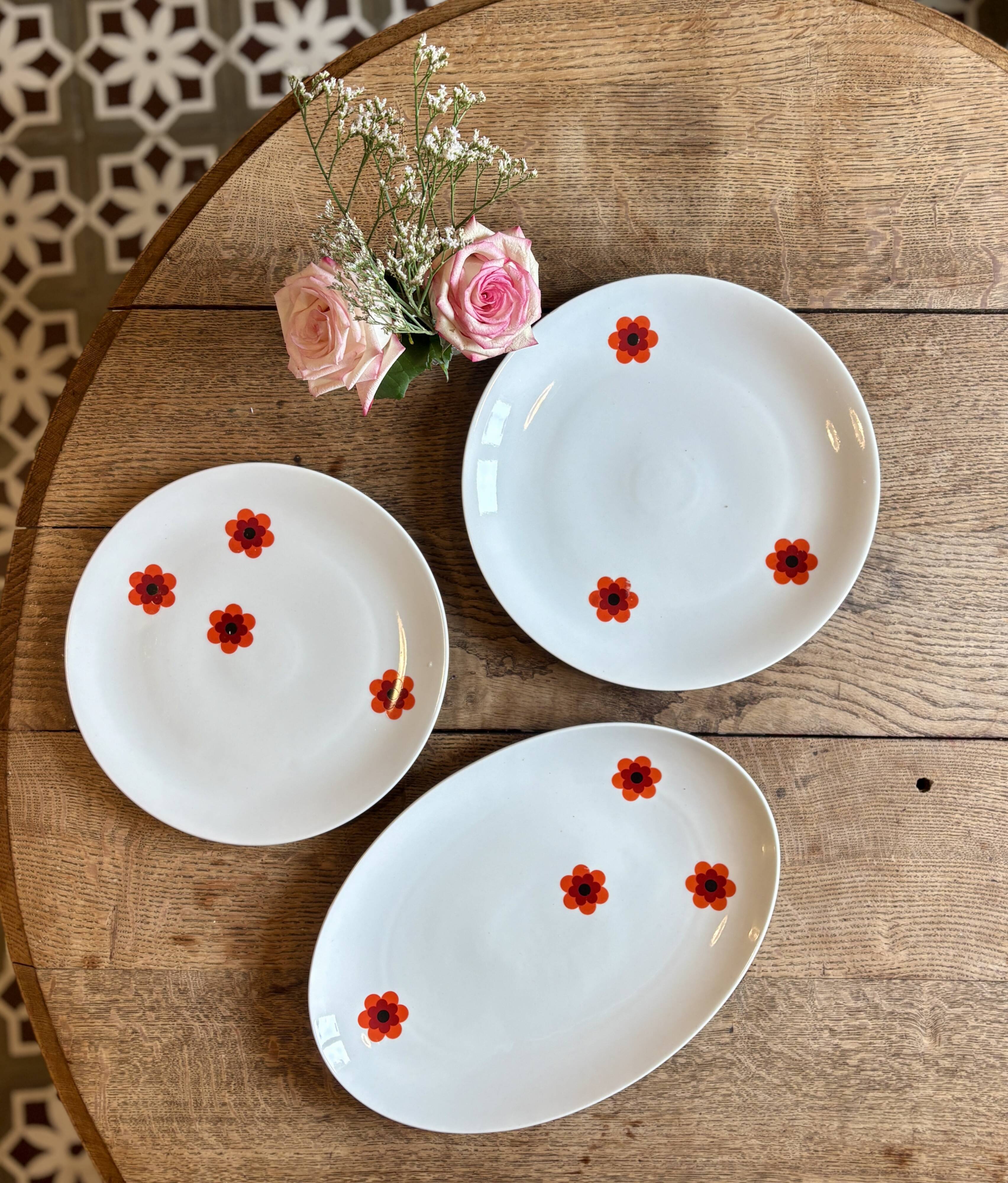Lot de 3 plats de service vintages Scherzer Bavaria