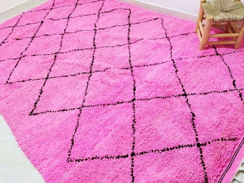 Berber carpet beni ouarain pink 300 X 190 CM