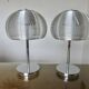 Paire de lampes en métal chromé avec abat jour en fil d'aluminium, 1990