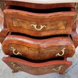 Louis XV style curved chest of drawers in marquetry