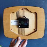 Vintage clock rectangular silent wall clock "Golden Blue Spotlight"