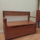 Vintage chest bench with backrest and armrests
