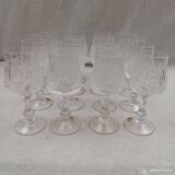 16 cut crystal wine glasses from Bohemia in very good condition.