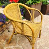 Rattan and wicker armchair