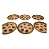 Set of 6 Moulin des Loups oyster plates