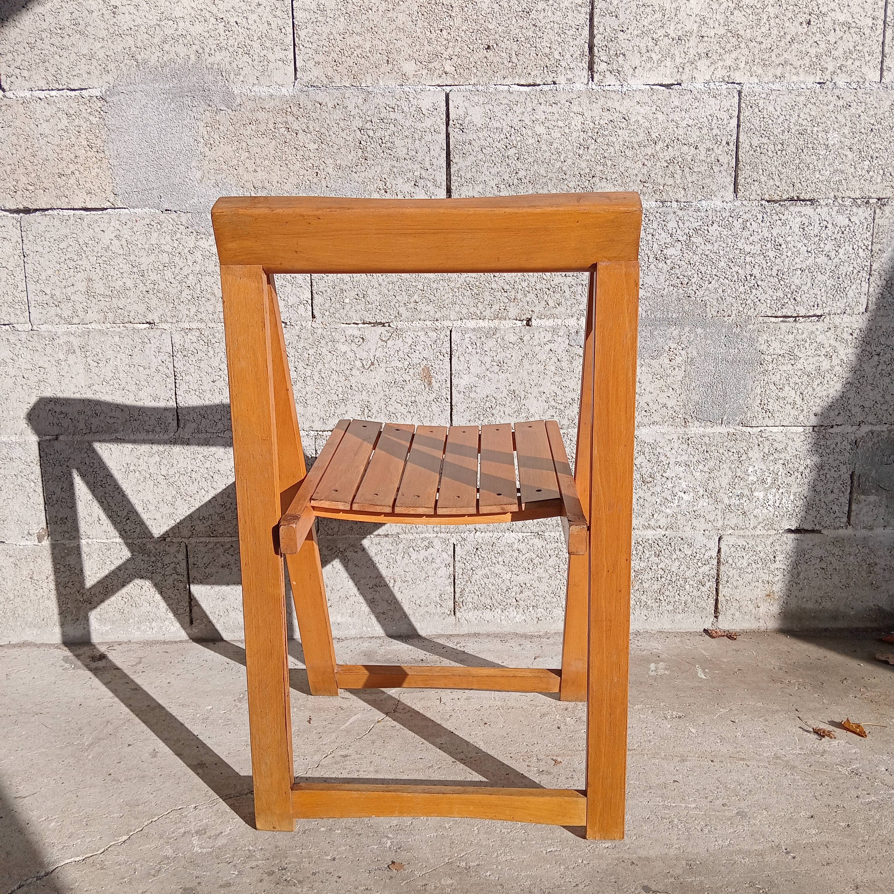 Set of 4 Aldo Jacober folding chairs in wood