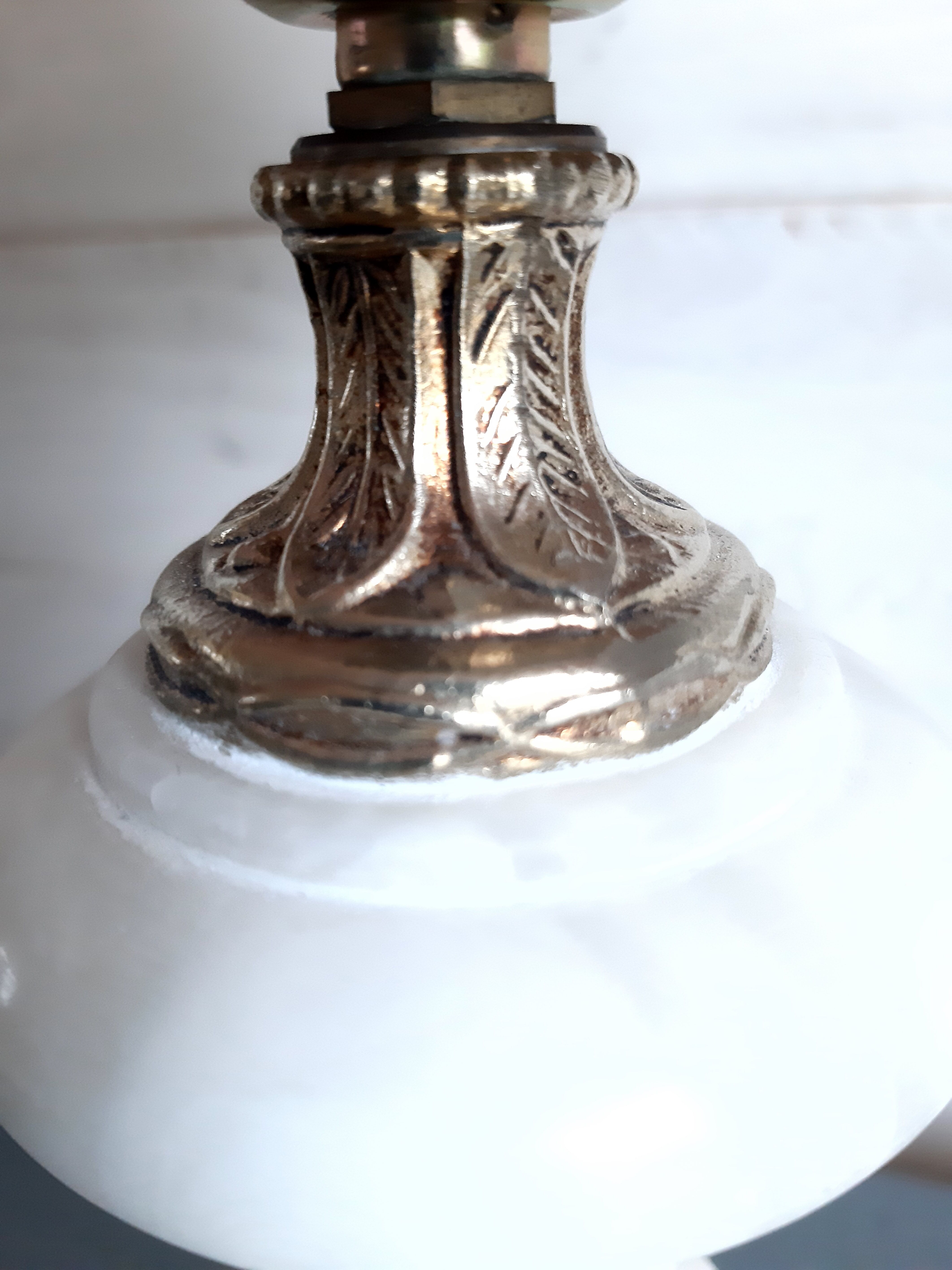 Pair of alabaster lamp feet