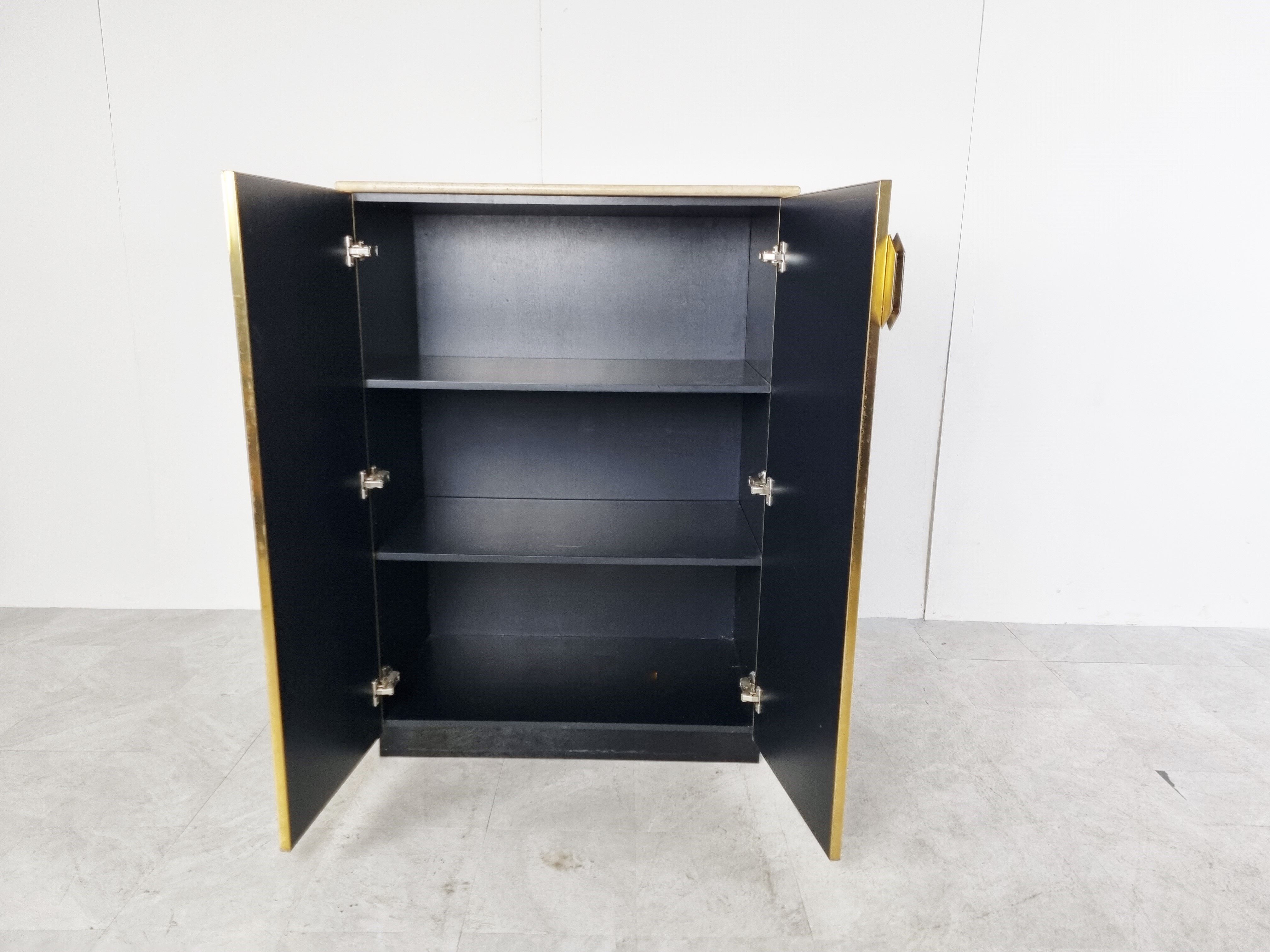 Bar en verre noir, années 1970