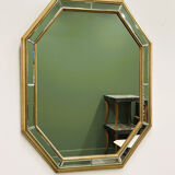 Large octagonal bevelled mirror by De Knudt, Belgium, 1980s