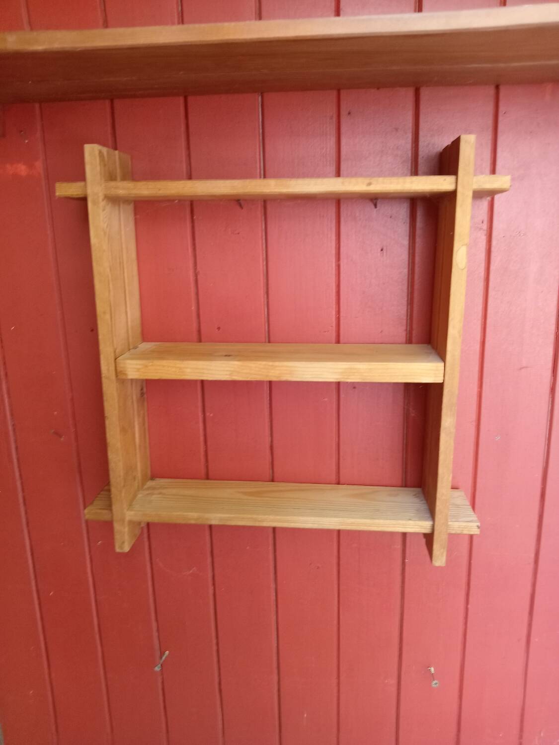 Three solid pine shelves