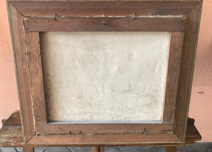 Oil on canvas painting landscape of the vosges signed Milio Burquin