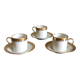 3 coffee cups and saucers in Limoges porcelain
