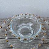 Trio of gold beaded glass dishes