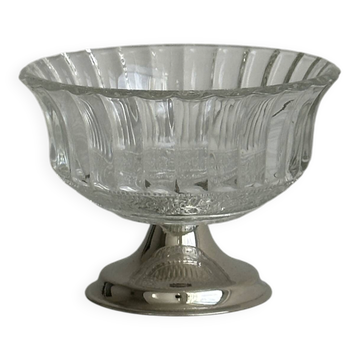 Coupe en verre épais sur pied métal