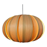 Large Veneer Rare Midcentury Pendant, Denmark, 1960s