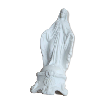 Small Virgin in majesty in biscuit porcelain